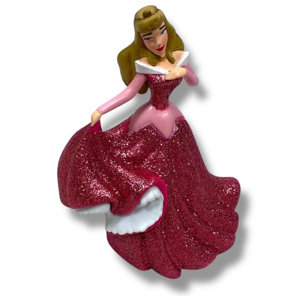 Disney Princess Aurora Sleeping Beauty Figure 4” Loose Pink Sparkle Glitter - Picture 1 of 8